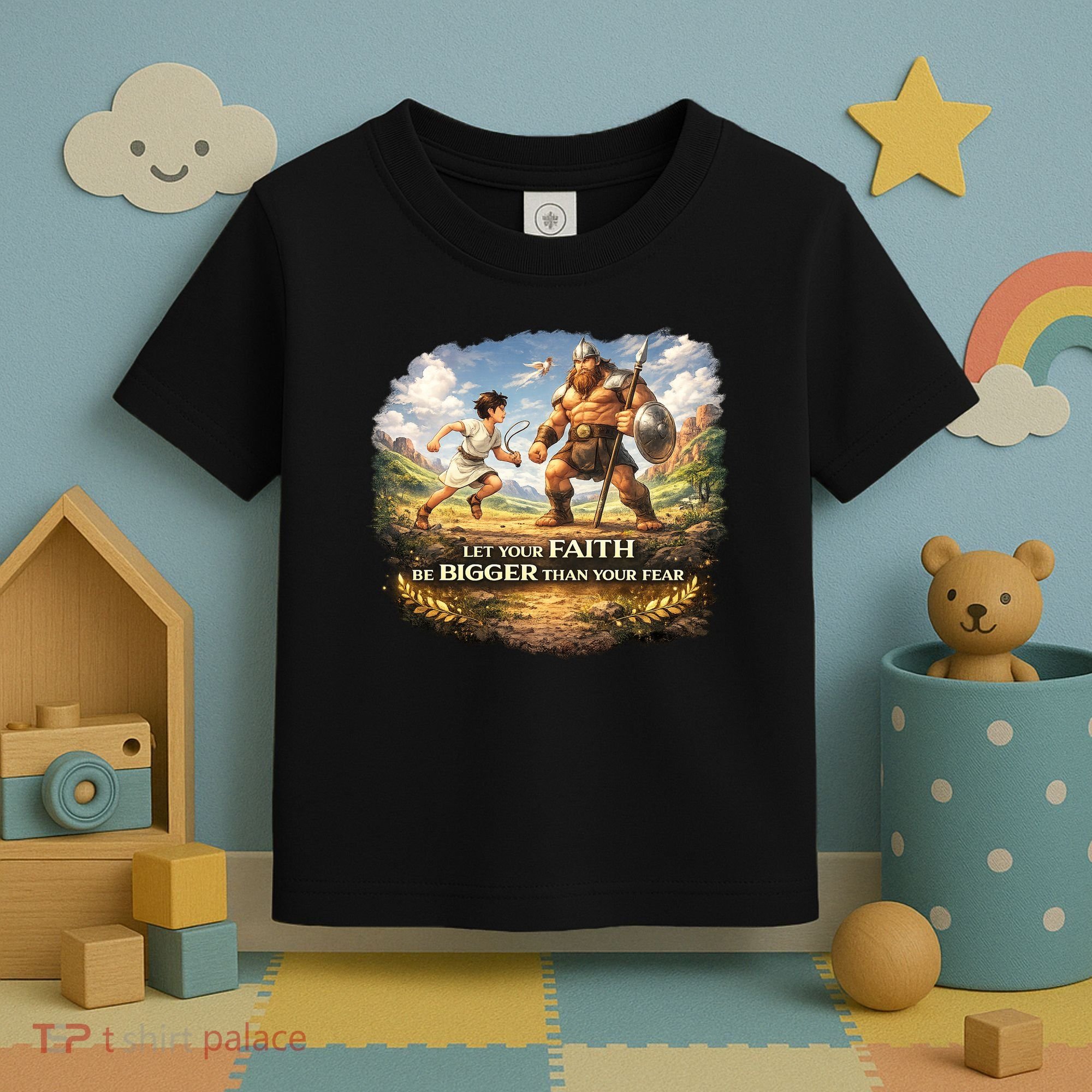 David And Goliath Christian Inspirational Toddler T-Shirt