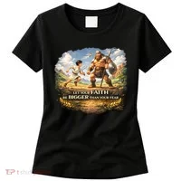 David And Goliath Christian Inspirational Women's T-Shirt thumb 0
