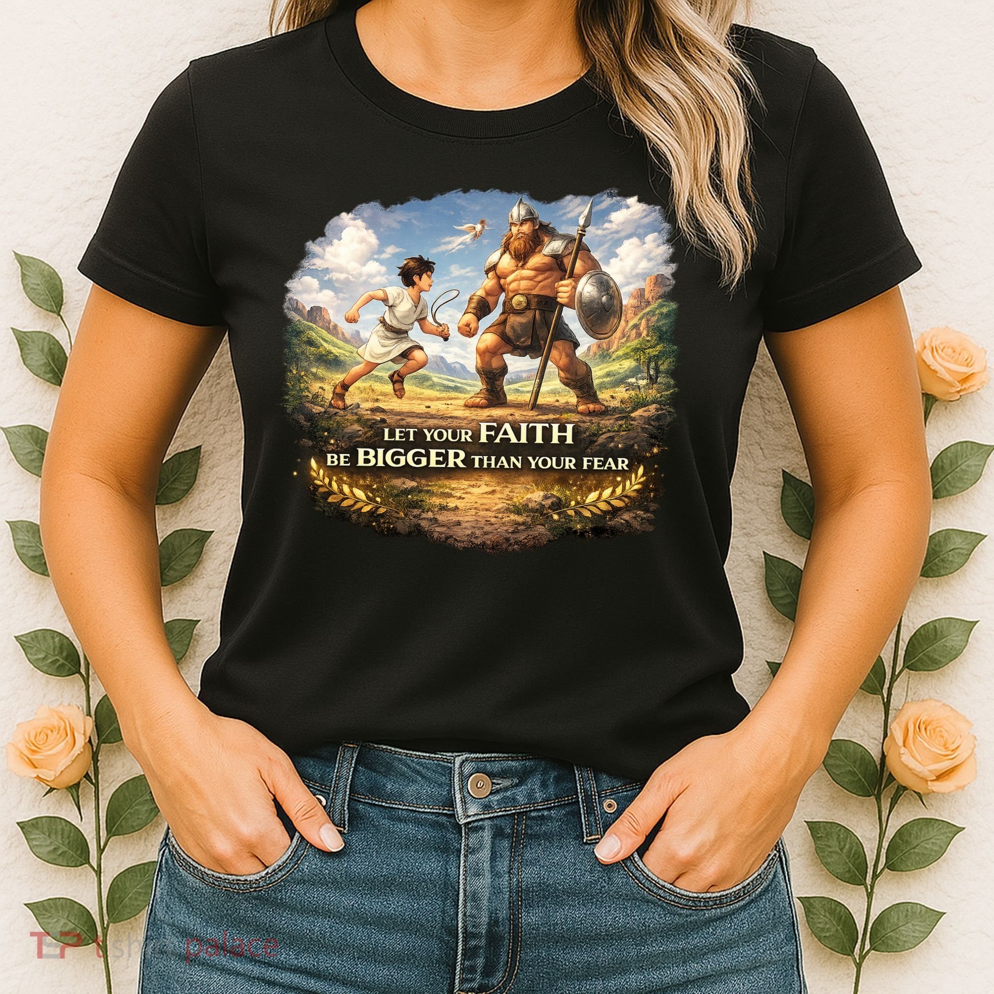 David And Goliath Christian Inspirational Women's T-Shirt