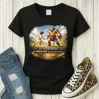 David And Goliath Christian Inspirational Women's T-Shirt thumb 3