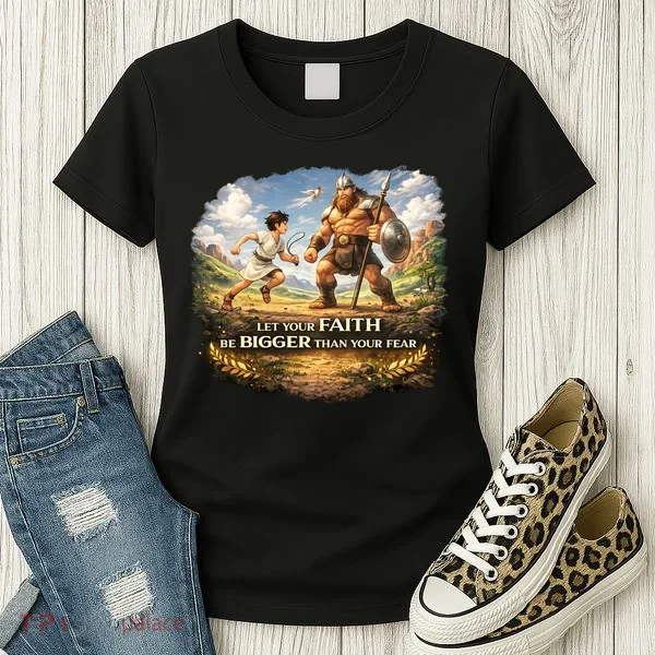 David And Goliath Christian Inspirational Women's T-Shirt