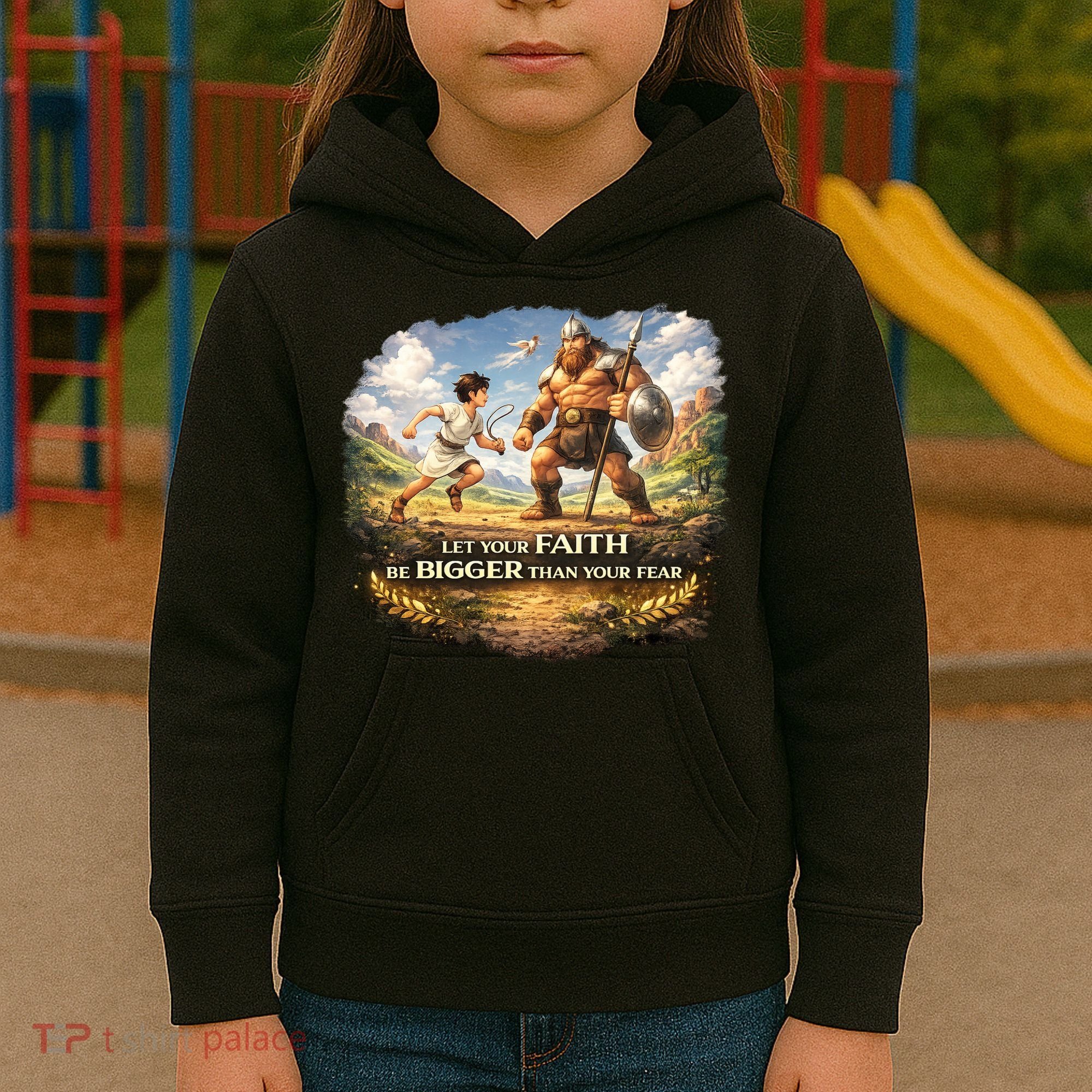 David And Goliath Christian Inspirational Kids Hoodie