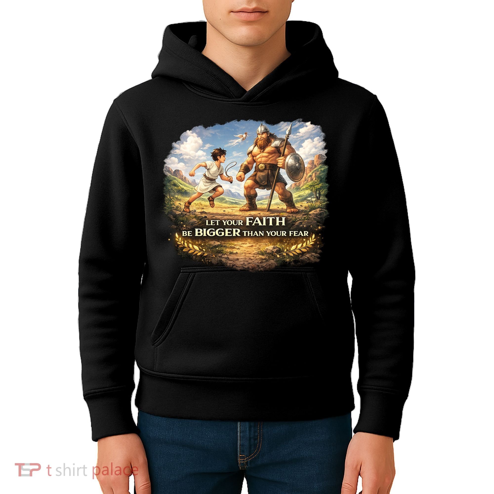 David And Goliath Christian Inspirational Kids Hoodie