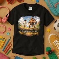 David And Goliath Christian Inspirational Kids T-Shirt thumb 3
