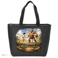 David And Goliath Christian Inspirational Tote Bag thumb 0