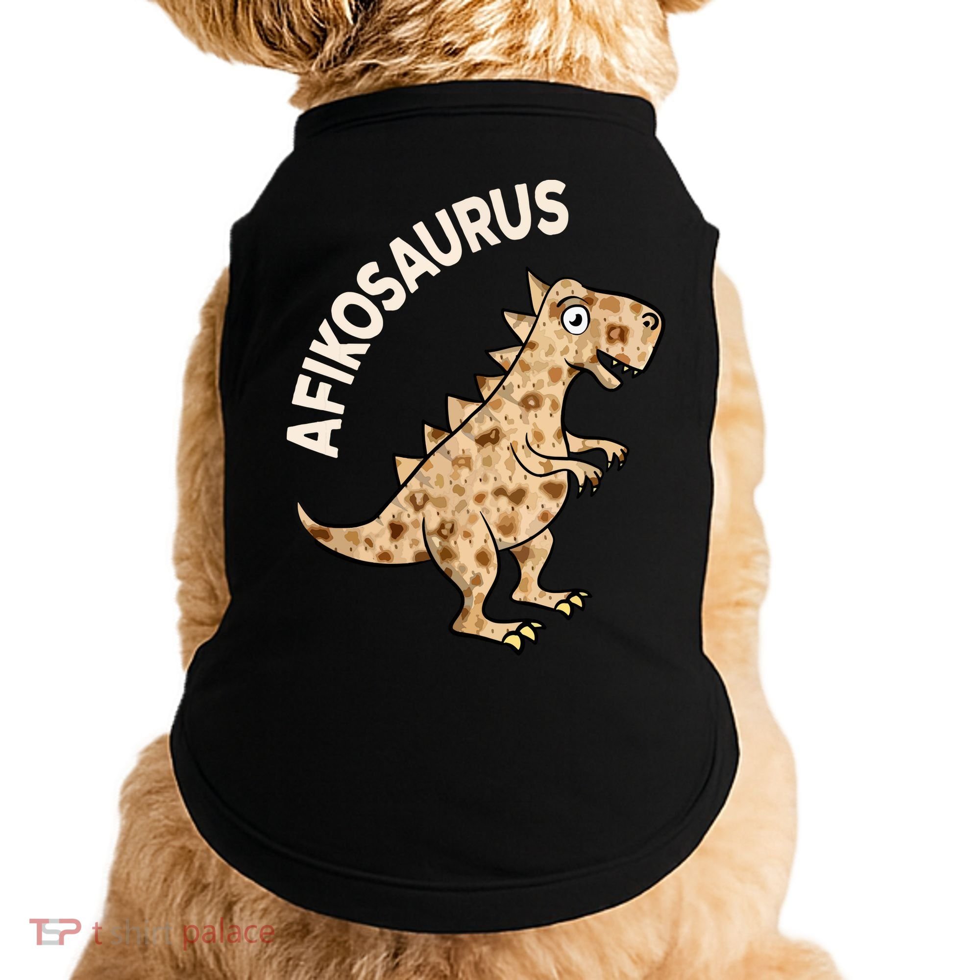 Dinosaur Afiko Hebrew Passover Jewish Funny Doggie Tank