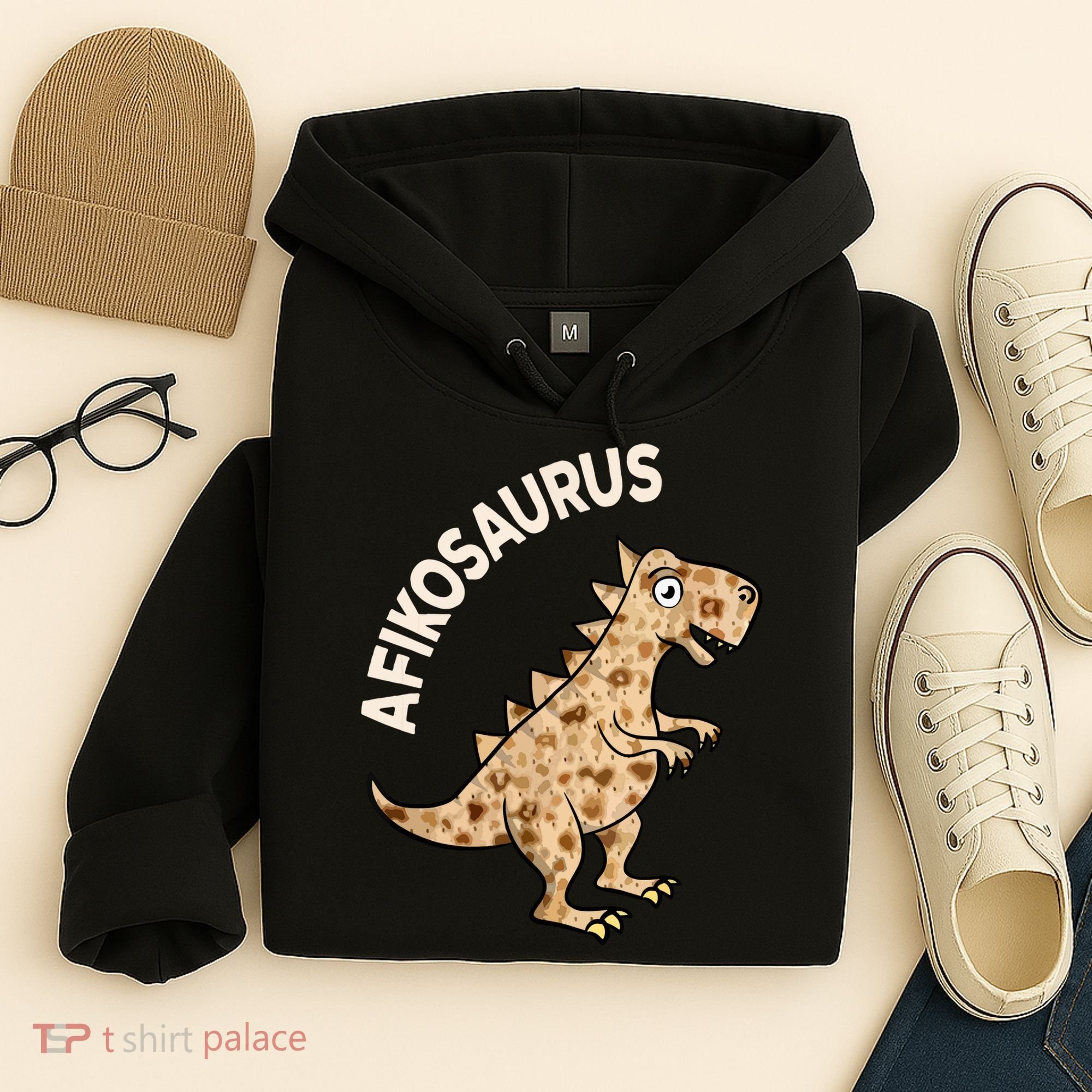 Dinosaur Afiko Hebrew Passover Jewish Funny Hoodie