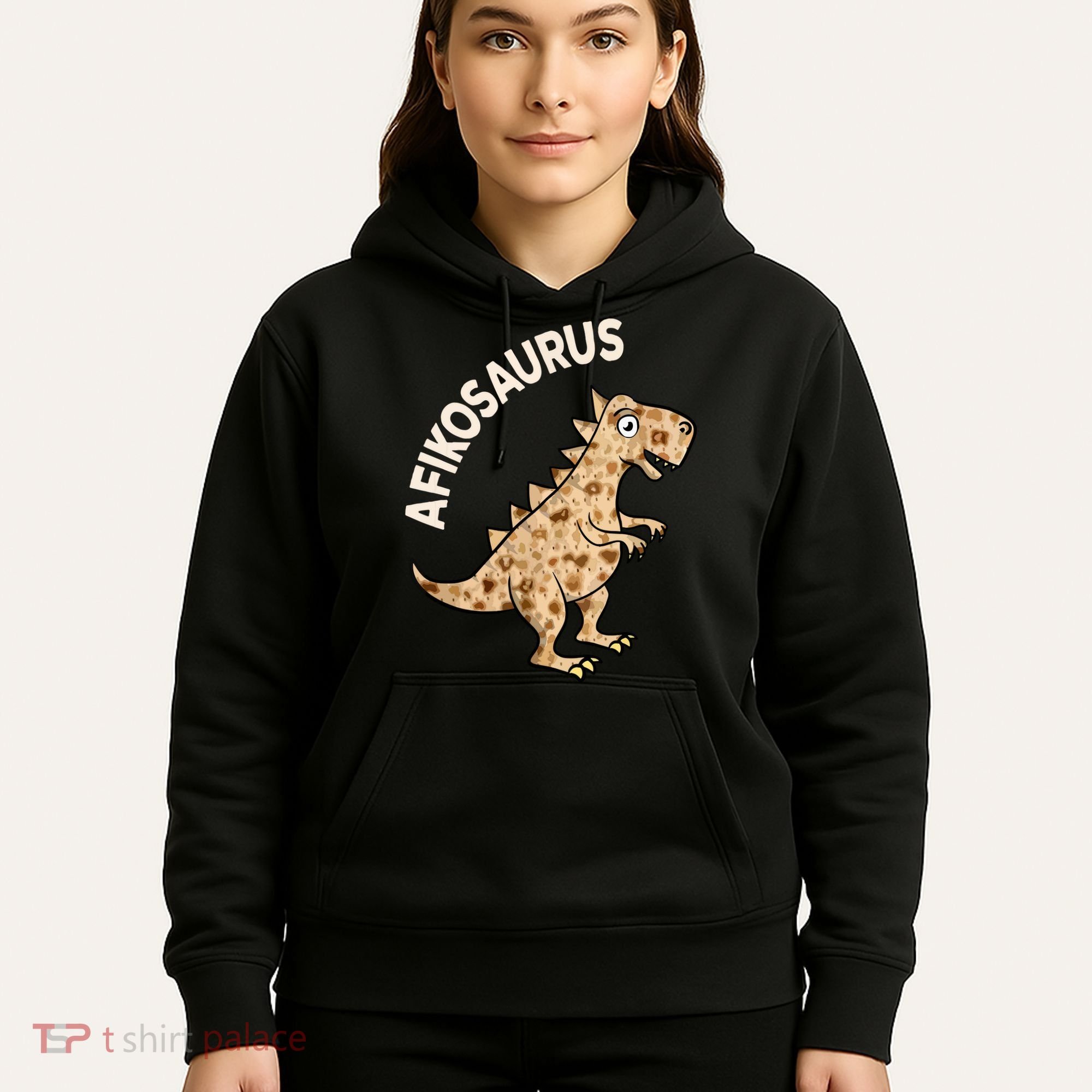 Dinosaur Afiko Hebrew Passover Jewish Funny Hoodie
