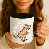 Dinosaur Afiko Hebrew Passover Jewish Funny Coffee Mug thumb 3