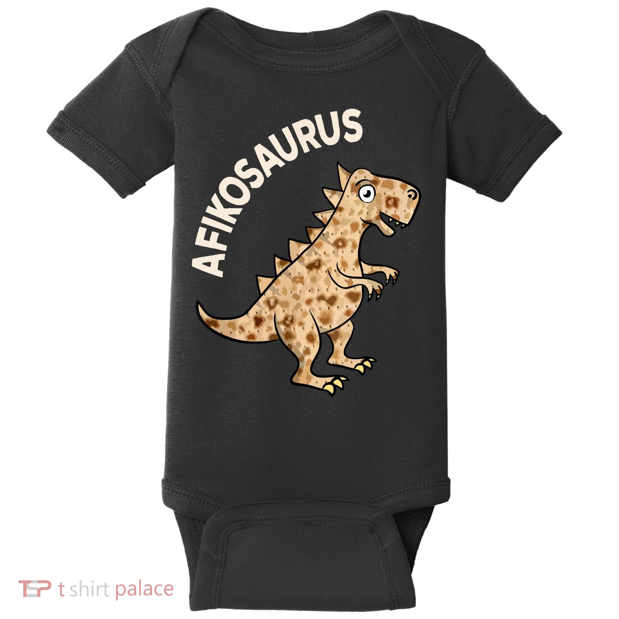 Dinosaur Afiko Hebrew Passover Jewish Funny Baby Bodysuit