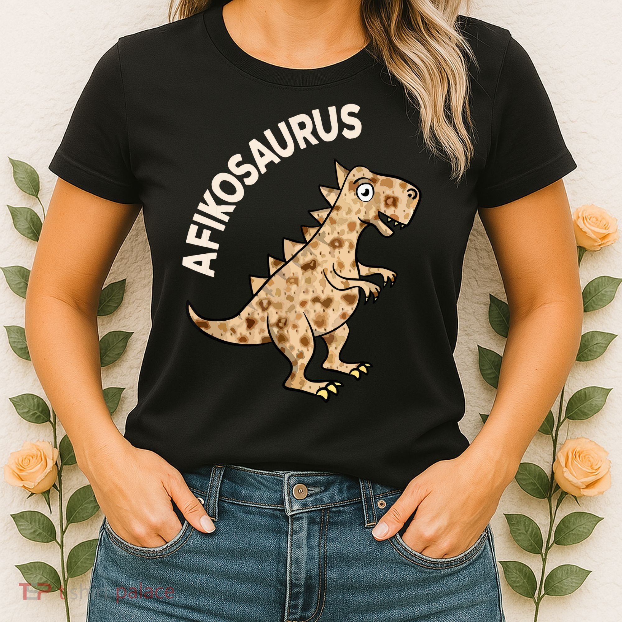 Dinosaur Afiko Hebrew Passover Jewish Funny Women's T-Shirt