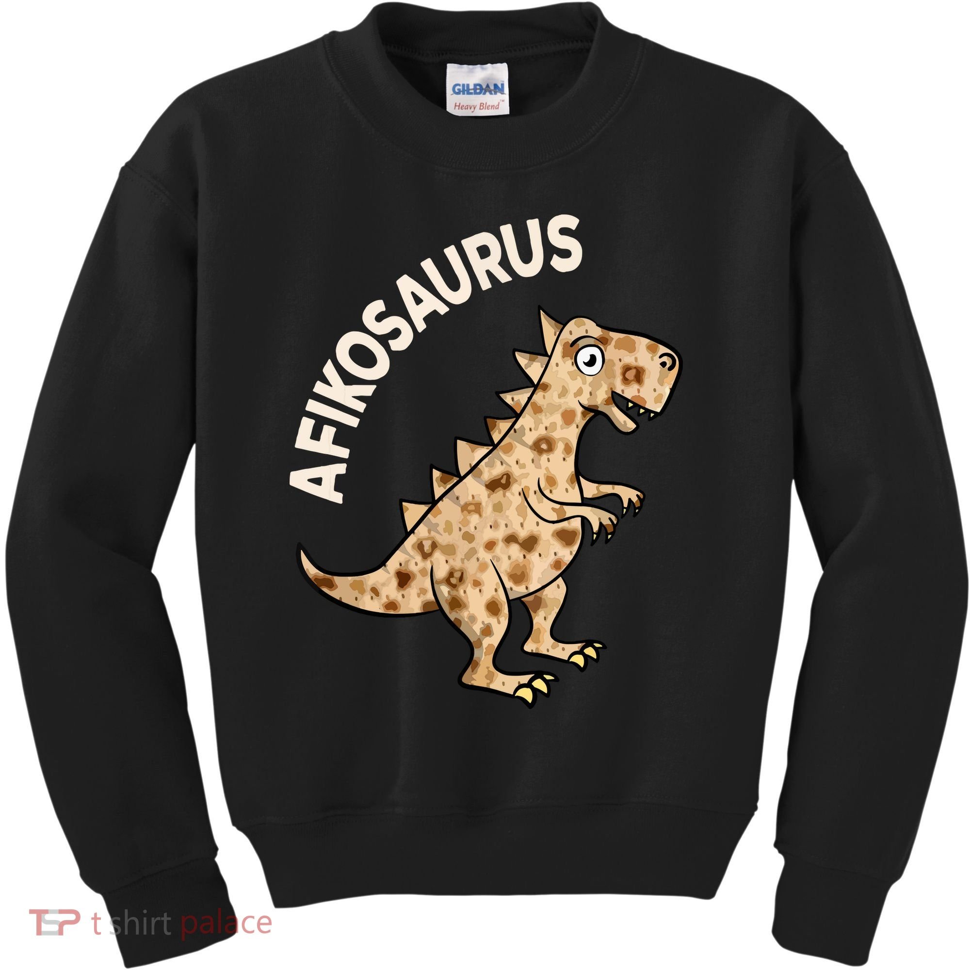Dinosaur Afiko Hebrew Passover Jewish Funny Kids Sweatshirt