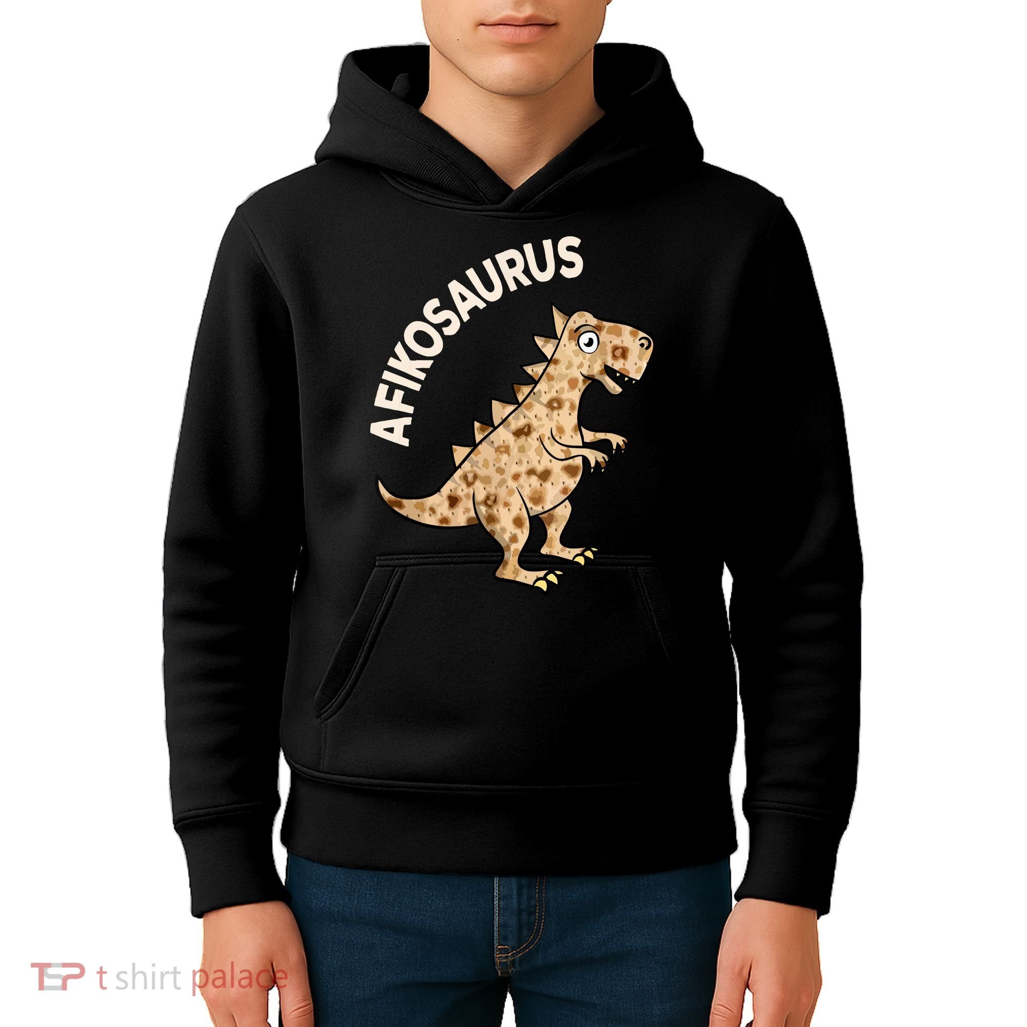 Dinosaur Afiko Hebrew Passover Jewish Funny Kids Hoodie