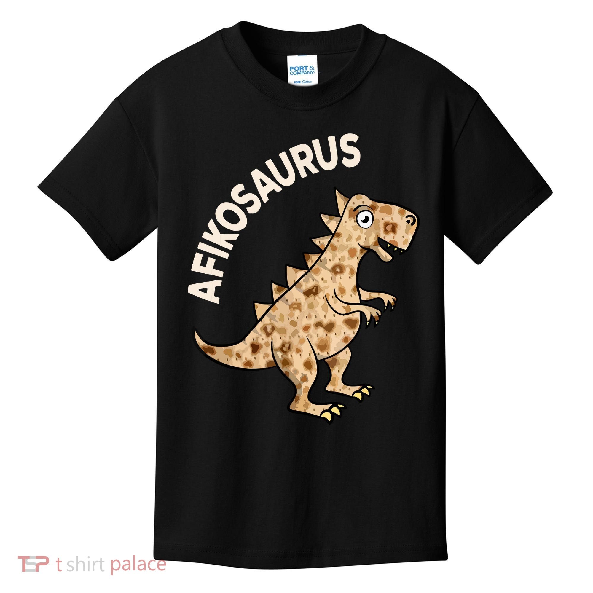 Dinosaur Afiko Hebrew Passover Jewish Funny Kids T-Shirt