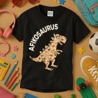 Dinosaur Afiko Hebrew Passover Jewish Funny Kids T-Shirt thumb 3