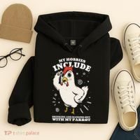 Drinking And Hanging Out With My Parrot Hobby Funny Hoodie thumb 4
