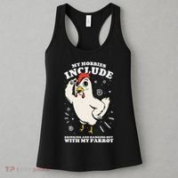 Drinking And Hanging Out With My Parrot Hobby Funny Women's Tank Top thumb 3