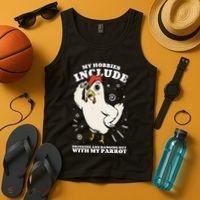 Drinking And Hanging Out With My Parrot Hobby Funny Tank Top thumb 4