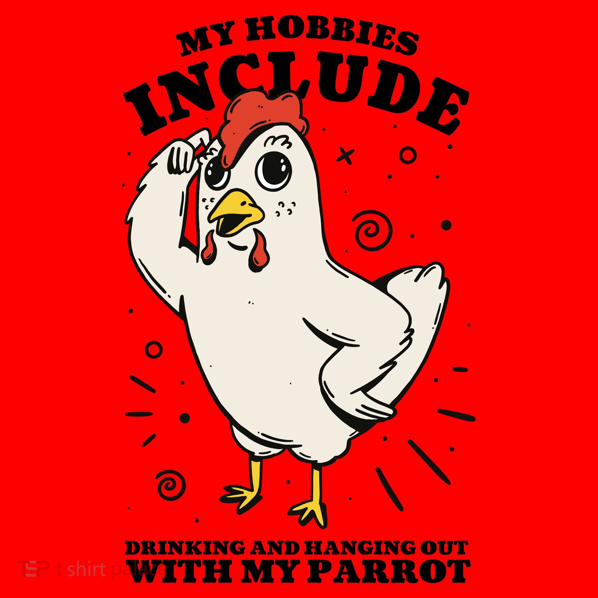 Drinking And Hanging Out With My Parrot Hobby Funny Santa Hat