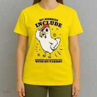 Drinking And Hanging Out With My Parrot Hobby Funny T-Shirt thumb 4