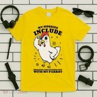 Drinking And Hanging Out With My Parrot Hobby Funny T-Shirt thumb 5