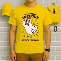 Drinking And Hanging Out With My Parrot Hobby Funny T-Shirt thumb 6