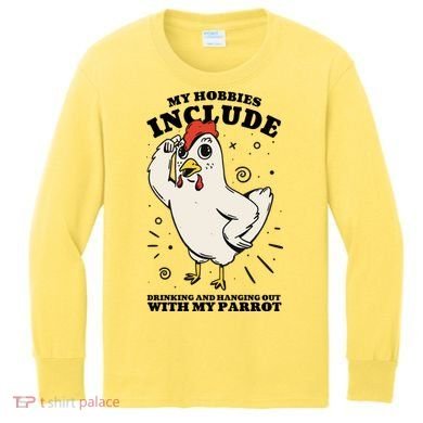Drinking And Hanging Out With My Parrot Hobby Funny Kids Long Sleeve Shirt