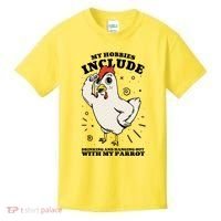 Drinking And Hanging Out With My Parrot Hobby Funny Kids T-Shirt thumb 0