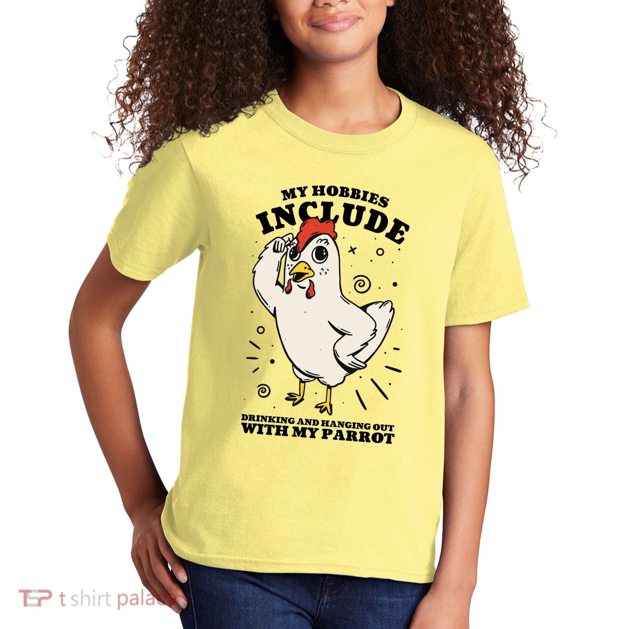 Drinking And Hanging Out With My Parrot Hobby Funny Kids T-Shirt
