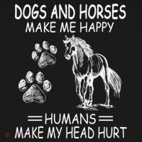 Dogs And Horses Make Me Happy Humans Make My Head Hurt Gift Women's Hoodie thumb 2