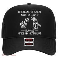 Dogs And Horses Make Me Happy Hu Make My Head Hurt Gift Hat thumb 0