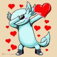 Dabbing Axolotl Heart funny Valentines Day Tote Bag thumb 4