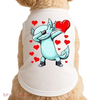 Dabbing Axolotl Heart funny Valentines Day Doggie Tank