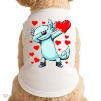 Dabbing Axolotl Heart funny Valentines Day Doggie Tank thumb 0