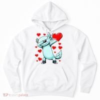 Dabbing Axolotl Heart funny Valentines Day Hoodie thumb 0