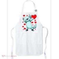 Dabbing Axolotl Heart funny Valentines Day Apron thumb 0