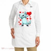 Dabbing Axolotl Heart funny Valentines Day Apron thumb 2