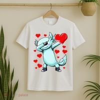 Dabbing Axolotl Heart funny Valentines Day T-Shirt thumb 2