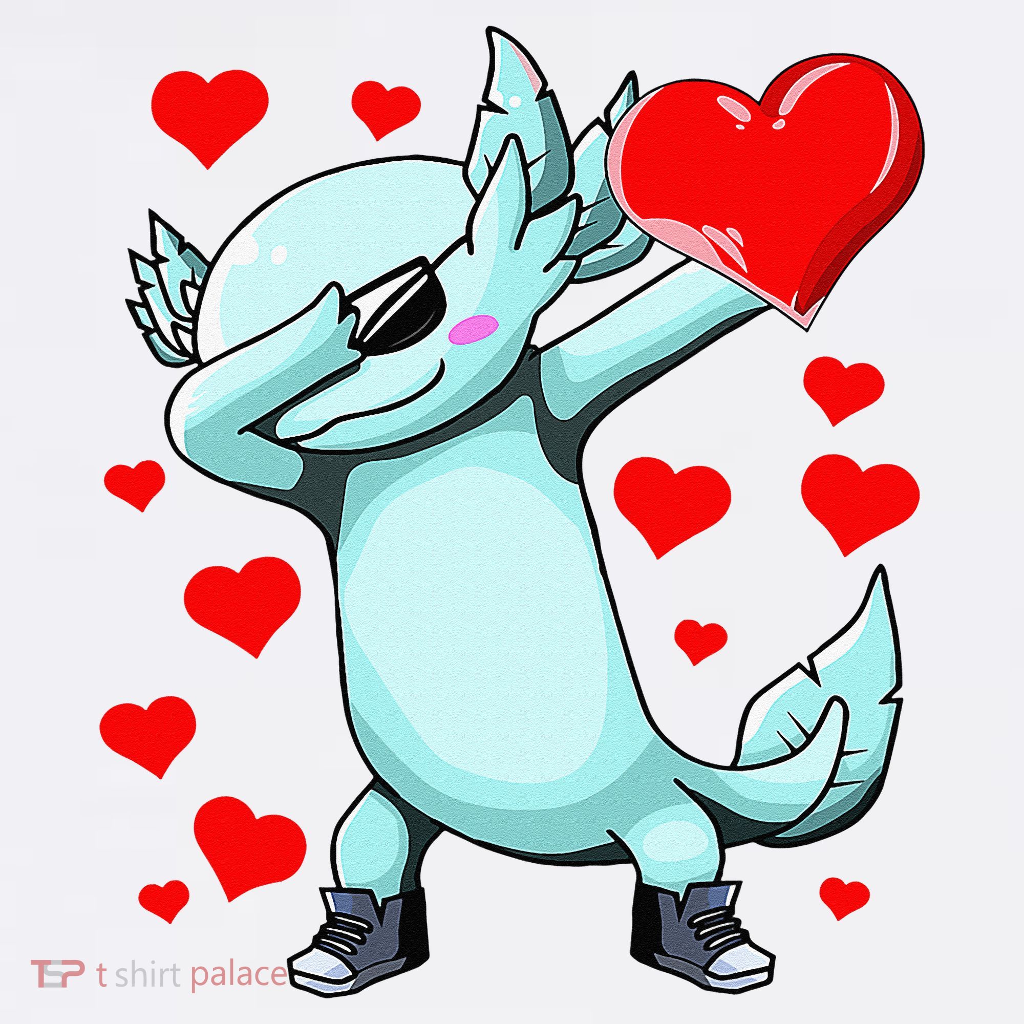 Dabbing Axolotl Heart funny Valentines Day Coffee Mug