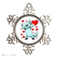 Dabbing Axolotl Heart funny Valentines Day Ornament thumb 0