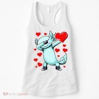 Dabbing Axolotl Heart funny Valentines Day Women's Tank Top thumb 0
