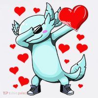 Dabbing Axolotl Heart funny Valentines Day Baby Bodysuit thumb 2