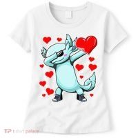 Dabbing Axolotl Heart funny Valentines Day Women's T-Shirt thumb 0