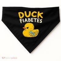 Diabetes Awareness I Duck Fiabetes I Cool Rubber Duck USA-Made Doggie Bandana thumb 0