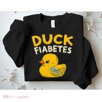 Diabetes Awareness I Duck Fiabetes I Cool Rubber Duck Sweatshirt thumb 2