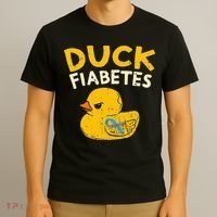 Diabetes Awareness I Duck Fiabetes I Cool Rubber Duck T-Shirt thumb 3