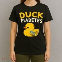Diabetes Awareness I Duck Fiabetes I Cool Rubber Duck T-Shirt thumb 4