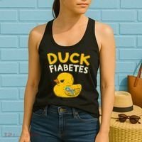 Diabetes Awareness I Duck Fiabetes I Cool Rubber Duck Women's Tank Top thumb 2