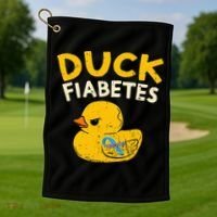 Diabetes Awareness I Duck Fiabetes I Cool Rubber Duck Golf Towel thumb 1