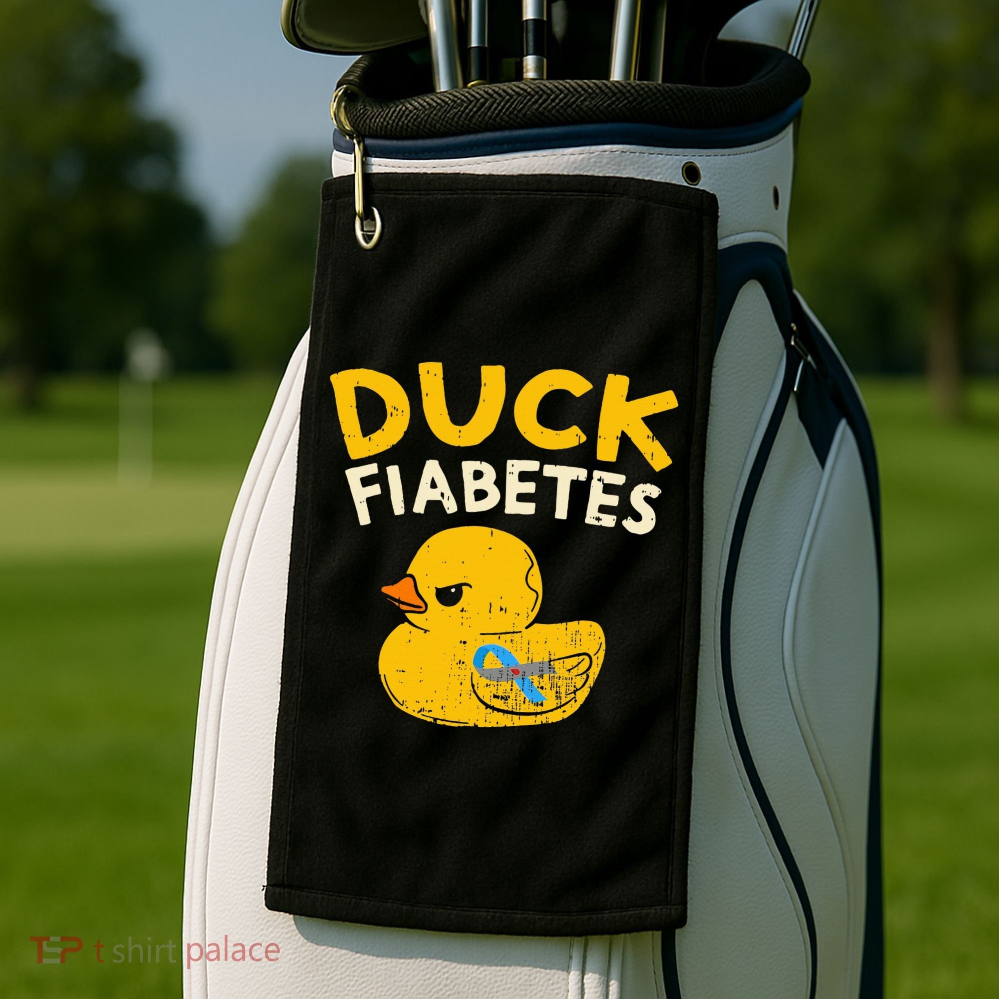 Diabetes Awareness I Duck Fiabetes I Cool Rubber Duck Golf Towel